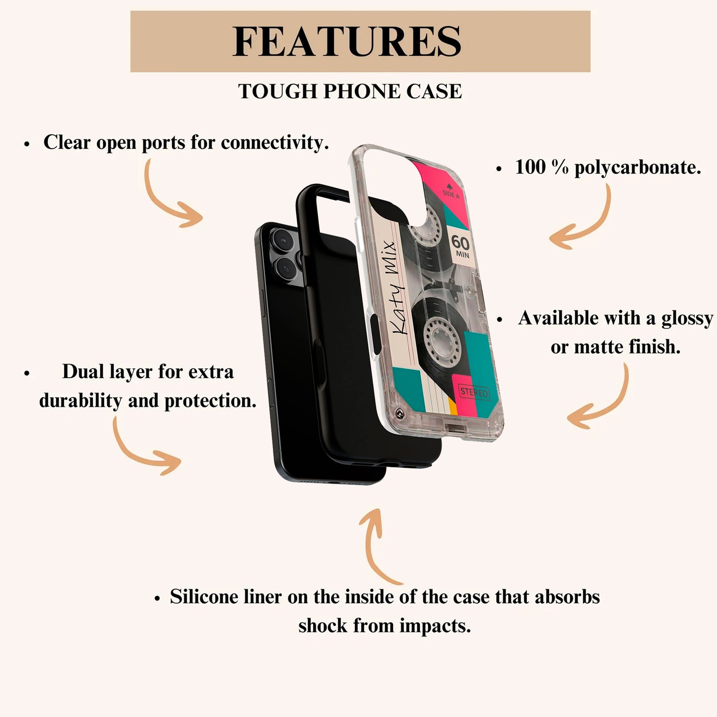 Custom Phone Cases Cassette