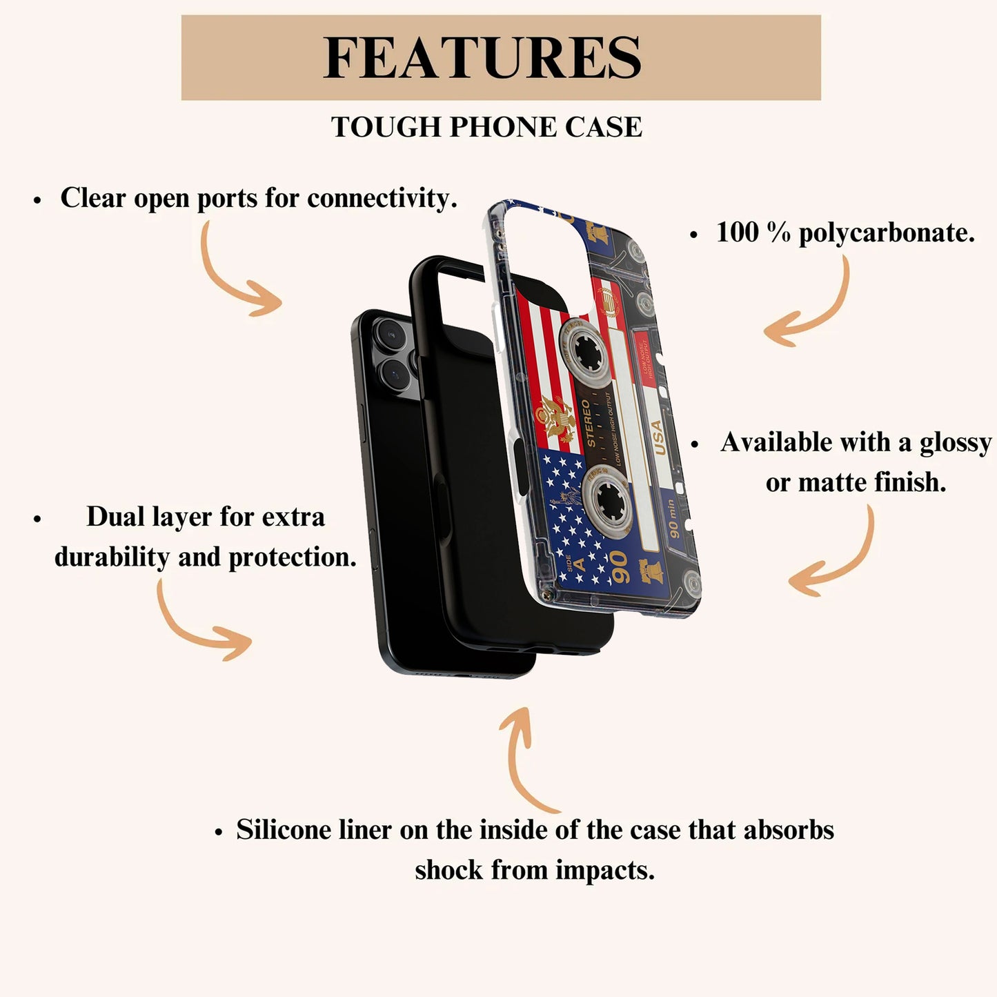 Custom Phone Cases-Countries Cassette